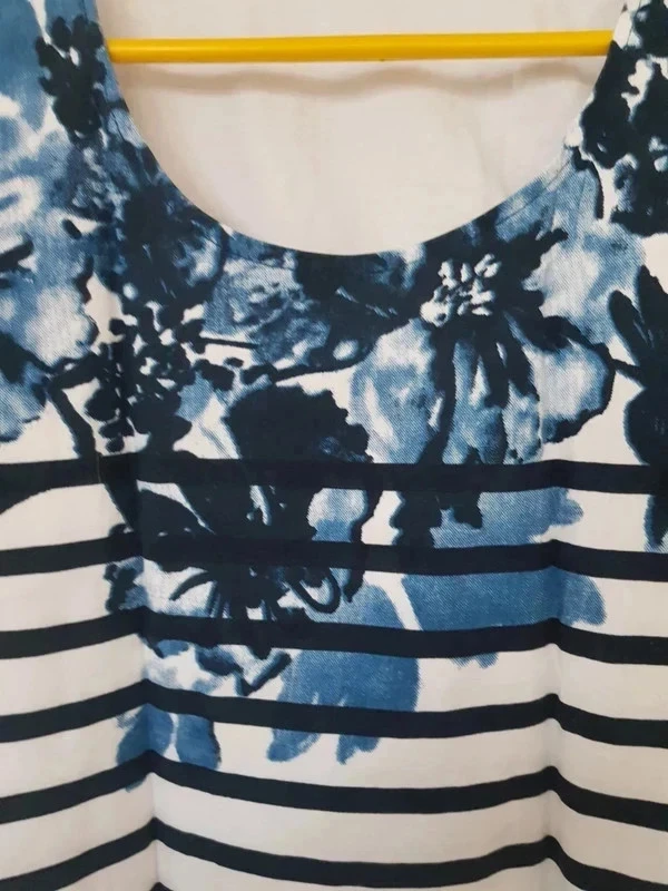Debardor rayado blanco negro dibujo azul talla 1 es decir 36/38 nuevo marca Grand Voile – photo 3